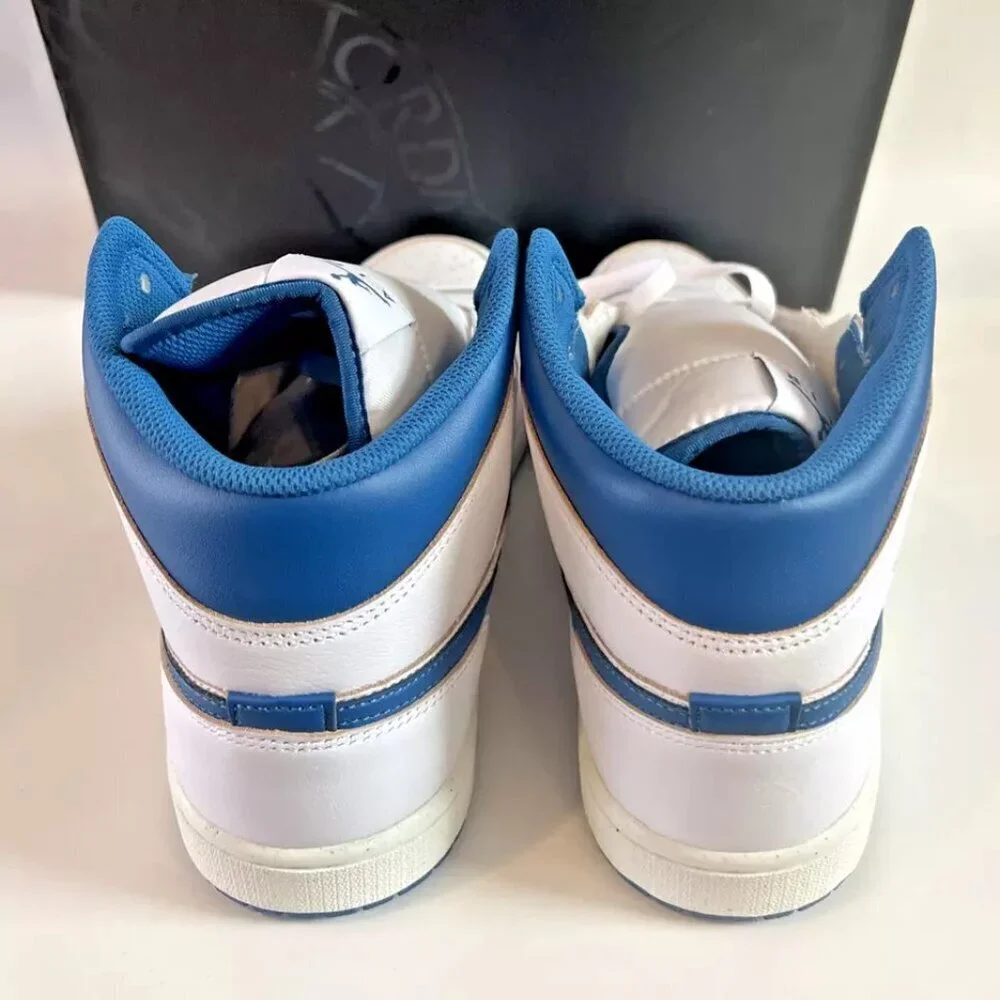 NEW Nike AIR JORDAN 1 MID SE White / Industrial Blue FN5215141 Men's US11